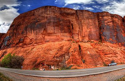 Rock climbing on Moab's sandstone walls